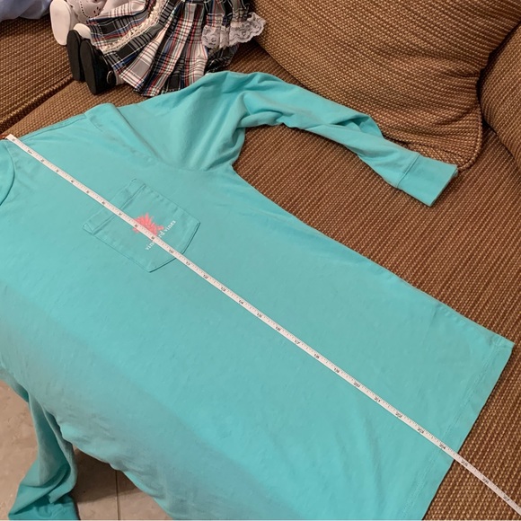 Vineyard Vines Kids L (14) Graphic LS Tee Pineapple Print Capri Blue Aqua Pink - Picture 12 of 13